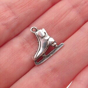 Sunwest 925 Sterling Silver Vintage Ice Skate Oxidized Mini Charm Pendant